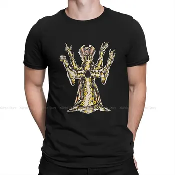 Мъжки t-shirt Джемини Страхотна Тениска от чист Памук с Къс Ръкав Saint Seiya Рицарите на Зодиака Cosmo Athena Аниме Тениски