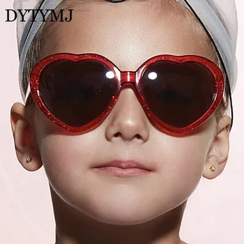 DYTYMJ Блестящи Детски Слънчеви очила с форма на сърце 2022 Нови Слънчеви Очила За Момичета и Момчета, Детски Слънчеви Очила с защита от Uv Очила