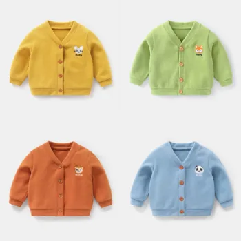 Ново записване, яке за малки момчета и момичета, детски трикотажное палто, детска жилетка, есенно-зимни детски яке, пуловер за бебета от 1 до 4 години