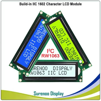 Вграден IIC RW1063 Чип IC 162 16X2 1602 I2C Знаков LCD модул на Екрана на Дисплея Панел LCM STN FSTN, с Бяла led Подсветка