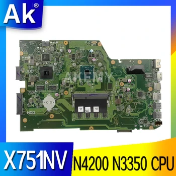 X751NV дънна Платка за лаптоп ASUS X751N X751NV X751NC дънна Платка Pentium N4200 N3350 ПРОЦЕСОР GT920MX-2GB 4GB-RAM, 100% тест ОК
