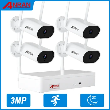 ANRAN 3MP Безжична Система за видео наблюдение NVR WIFI Външна AI IP Камера Система за Сигурност и Видеонаблюдение Аудиозапис Водоустойчива Камера
