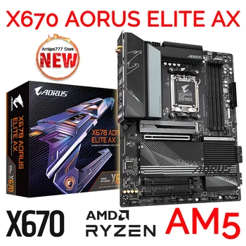 Гнездо AM5 дънна Платка Gigabyte X670 AORUS ELITE AX AM5 дънна Платка AM5 Ryzen 7000 Series Процесор AM5 AMD X670 дънна Платка DDR5 PCI-E 5.0