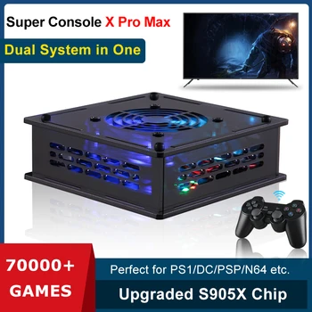 Супер Конзола X Pro Max Ретро Мини Игрална конзола/TV Двойна система от Вградени 70000+ Класически Игри За PSP/PS1/N64/DC Игри