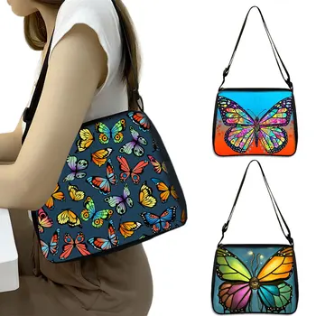 Холщовая Чанта С Пеперуда, Ежедневна Мода Реколта Женствена Чанта За Подмишниците, Големи Вместительные Чанта На Рамото, Чанта През Рамо За Момичета