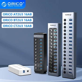 ORICO USB 3.0 Хъб USB Хъб 3.0 Е Мулти USB Сплитер Hub Използвате захранващ Адаптер 16 Порта Няколко Удължител на 3.0 USB Хъб с Ключ за PC
