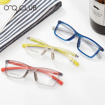 O-Q CLUB Детски Очила В Рамка, за Гъвкави и Удобни TR90 Силиконови Очила, Оптични Очила За Късогледство Квадратни Рамки За Очила 2506