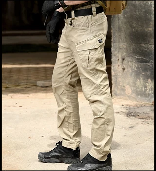 Мъжки Бойни Военни Тактически Панталони SWAT, Мъжки Улични Пешеходни Армейските Панталони-Карго, Ежедневни Памучни Панталони За Сигурност, Туристически Панталони