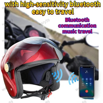 Умен слънчев каска bluetooth годишният електрически вентилатор музикален универсален каска за езда на мотоциклет шлем casco moto мотокрос слънчев военнопленный