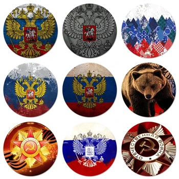 Русия Руски Знамена Емблемата на Икони Игли Икона Украса Брошки Метални Значки За Украса на Раницата 58 мм