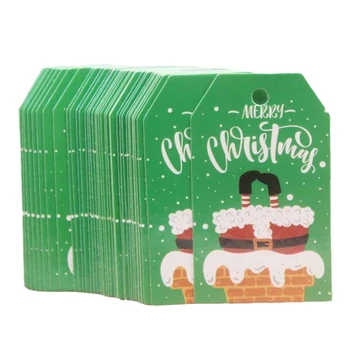 72XD 100x/компл. Коледни Подаръци Етикет с Хубав Принтом, Висящи Етикети, Коледни Етикети от Крафт-хартия, Етикети за DIY, Вечерни Украса