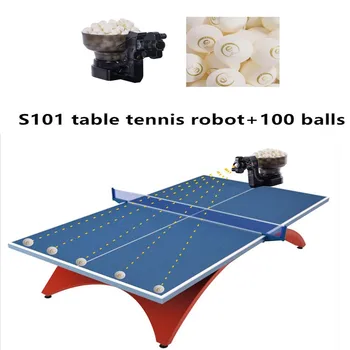 SUZ Тенис на маса Робот Подарък за мъже S101 Тенис на Тенис Симулатор с 40 + топки за пинг-понг за възрастни и деца, Подарък на баща ми Ракета спорт