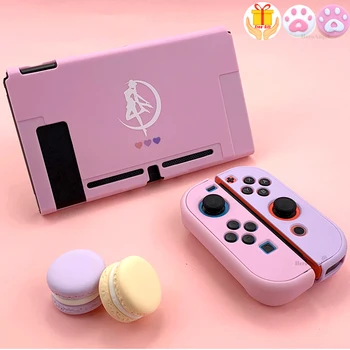 За Nintendo Преминете Калъф Сладко Розово Лилаво Пълно Покритие Във Формата На Миди JoyCon Контролер Във Формата На Миди Твърд Калъф Кутия За Nintendo Преминете Аксесоари