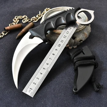 Висококачествен Висококачествен Нож-Нокът С Фиксирано Острие Стомана 440C Керамбитовый Нож, Ловни Инструментите За Оцеляване На Открито Върховете Нож EDC