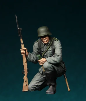 1/35 Набор от модели на фигури от Смола, немски пехотинци от Втората световна война в действие-071 в разглобено формата, неокрашенный надмощие