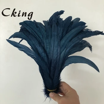 20-25 cm 8-10 инча Тъмно синьо оцветени петел пера ИЛИ перата петушиных опашки