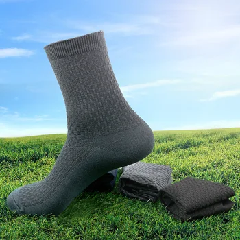 1 чифт Бамбукови Чорапи От влакна, за Мъже Дезодоранти, Обикновена Дишащи Разтеглив Компресия Чорапи, Пролетно-летни Спортни Чорапи 2022, Дълги Чорапи