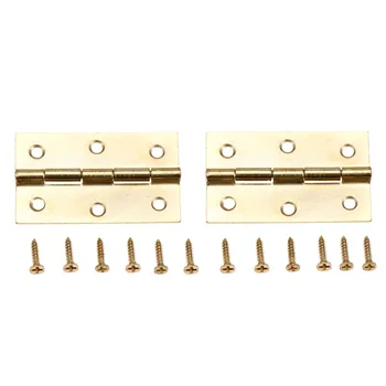 2 елемента Златни Стари Мебелни Панти на Вратата на Килера за Багаж на 6 Дупки Панта Бижута Дървени Кутии за Декоративни Фитинги За готвене 60*37 мм
