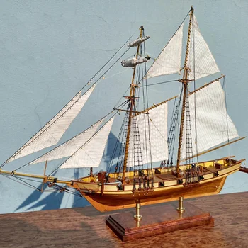 Нов Мащаб 1/96, изсечен лазер Класически Старинен Дървен Набор от Модели на кораби, плаващи: Комплекти модели на кораби, ХАРВИ 1847 г. Коледни подаръци