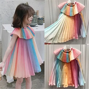 Детски дрехи 2020, корейска рокля за момичета, обличане на Ириса Феи, лятото е хладно шифоновое плиссированное бебешка рокля, рокли за момичета