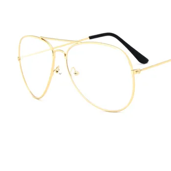 Прозрачни дамски слънчеви очила пилотни очила в черни рамки 2023 Рамки за очила, Прозрачни лещи Фалшиви очила feminino oculos очила