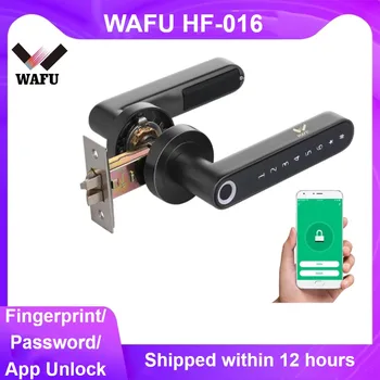 WAFU WF-016 Автоматично заключване на вратите с пръстов отпечатък, Smart Bluetooth, Дръжка с парола, Заключване на приложения, Отключване без ключ, Работи с iOS/Android