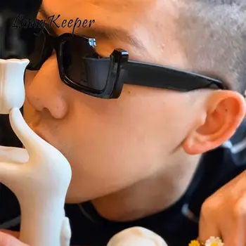 LongKeeper 2021, Нови Модерни Правоъгълни Слънчеви Очила За Жени И Мъже, Маркови и Дизайнерски Очила в стил хип-хоп, Характерен Очила В Непълни Стил