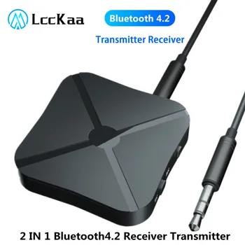 Bluetooth 4,2 Приемник Предавател 3,5 3,5 мм AUX вход RCA Конектор USB Ключ Безжичен Аудио Адаптер Високоговорител За Кола ТЕЛЕВИЗИЯ PC Говорителя