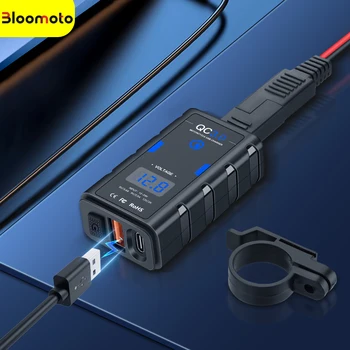 Bloomoto 24-USB Конектор за мотоциклет 6.8 A QC3.0 Type-C 12 В Водонепроницаемое USB Зарядно Устройство за Мотоциклет Зарядно Устройство за мобилен телефон, за Мотоциклет