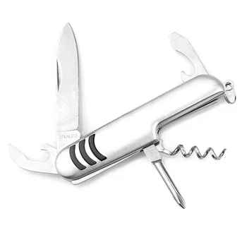 2 елемента 5 В 1 Мултифункционален Инструмент за Швейцарски Нож Набор от Открит Къмпинг Оцеляване на Спасението Edc Ключодържател Ножове, Сгъваем Нож Couteau Suisse