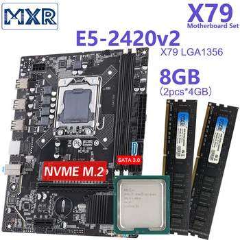 X79 Комплект дънната платка комплект LGA 1356 Xeon E5 2420 V2 8 GB DDR3 Оперативна памет на 1333 Mhz, ECC REG PC3 1333 Mhz Оперативна памет комплект 10600 2420V2