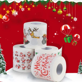 Дядо Коледа Вана И Тоалетна Хартия На Руло Коледни Аксесоари Коледен Декор Плат Сладък Коледен Принт Коледна Украса