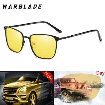 WarBLade Авто издаде лицензия за същата дейност Мъжки Слънчеви очила за Нощно Виждане Женски UV400 Поляризирани Слънчеви Очила За Шофиране Жълти лещи с антирефлекторно покритие Okulary