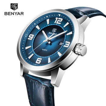 Часовници За мъже BENYAR 2022 Нова тенденция прост стил календар светещи модерен мъжки часовник кварцов часовник BY-5168