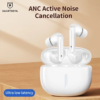 SmartDevil S06 ANC Безжични слушалки TWS Bluetooth 5.2 с активно шумопотискане, ушите с микрофони, слушалки за телефон с усилвател