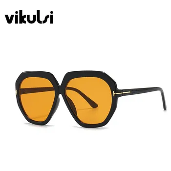 Голям Щит Полигональные Слънчеви Очила Дамски Метални букви T Очила Мъжки Реколта Извънгабаритни Нюанси Дамски Квадратни Слънчеви Очила Oculos UV400