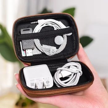 Външна чанта за съхранение на слушалки кабел за данни зарядно устройство покритие и удебеляване компактна и преносима