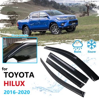 За Toyota Hilux SR5 REVO AN120 AN130 120 130 2016 ~ 2020 Странично Прозореца на Колата Козирка Дефлектор и Защита От Слънце и Дъжд Шатри Навес 2019 2017 2018