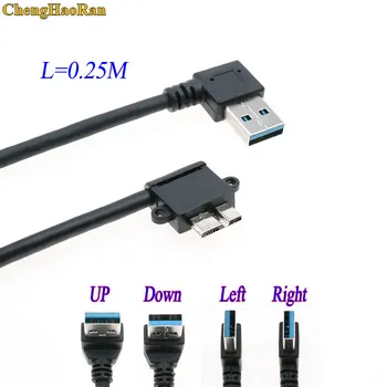 USB Type A Plug За Micro B Кабели за предаване на данни Кабел За външен хард диск, USB 3.0 Кабел под ъгъл 90 градуса Нагоре Надолу Наляво Надясно