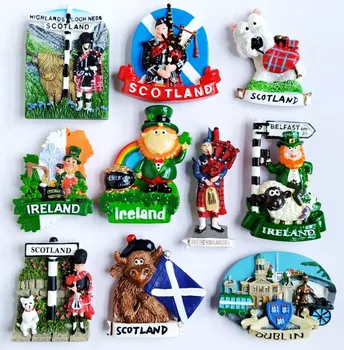 Великобритания Дъблин Ирландия Шотландия 3D Магнити За Хладилник Туристически Сувенири, Магнитни Стикери За Хладилник Декор За Дома