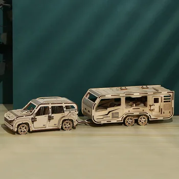 Лагер Модел Автомобил Комплекти САМ Дървена Събрана Модел Детски играчки, дървени пъзели 3D Дървени Пъзели за Възрастни