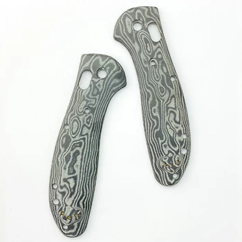 1 чифт Тампон върху Дръжката на Ножа от Дамасской Микарты за Складного Ножа BM 550 551 С Референтната Вал, Винт Нож, Външен Материал