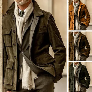 2021 мъжки пролет-есен, европейската и американската външна търговия с мъжки облекла от поп-велур ежедневното модно палто