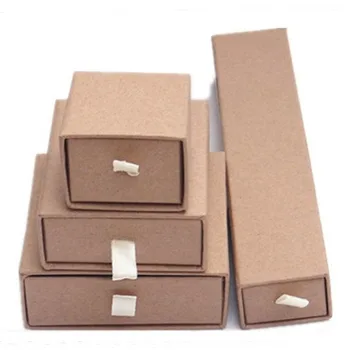 Кутия тип Чекмедже от Крафт-Хартия за Гривна, Пръстен, Опаковане, Колиета, Набиране на Бижута, Опаковане (С Потребителски Логото), Луксозни Кутии, Организатор на Бижута