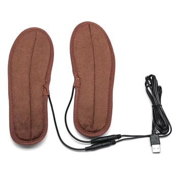 Унисекс USB Електрически Нагревателни Стелки За Спортове На Открито Обувки, Ботуши Крака по-топли Плюшени Меки Кожени Стелки С Подгряване