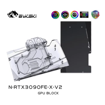 Воден блок Bykski се Използва за видео карта NVIDIA RTX3090 Founder Edition GPU/Меден блок е Подходящ за видео карти 3090 FE/на Задния панел A-RGB RURA