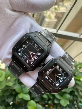 Висококачествени мъжки часовник Черен Цвят От Неръждаема Стомана AAA Sant 39,8 мм/35,1 мм Автоматични Механични