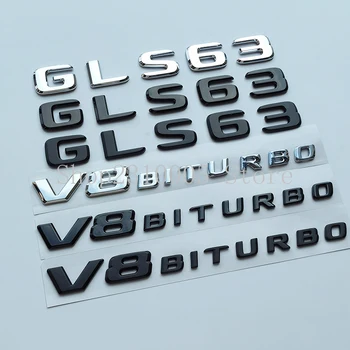 2017 Букви Емблемата на Иконата за Mercedes Benz X166 GLS63 AMG GLS320 GLS350d GLS400 GLS450 GLS500 V8 BITURBO 4MATIC Стикер на Багажника
