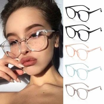 Извънгабаритни Анти-Сини Светлинни Точки Свръхлеки Прозрачен Цвят Желе Очила С Големи Рамки Реколта Унисекс Очила За Защита На Очите
