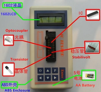 Дигитален Тестер Чип Тестер за Транзистори Откриване на интегрирана Схема за Измерване на Тестер Чип MOS PNP 74ch 74ls CD4000 HEF400 4500 усилватели